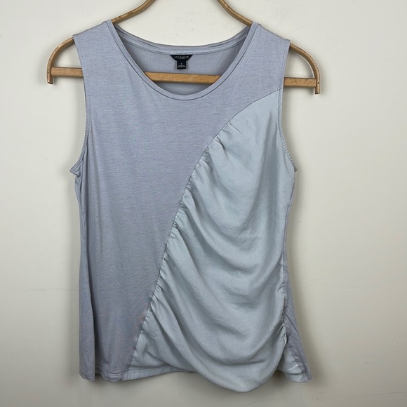 Ann Taylor | Sleeveless Top with Diagonal Rushing; Size L - Picture 1 of 10
